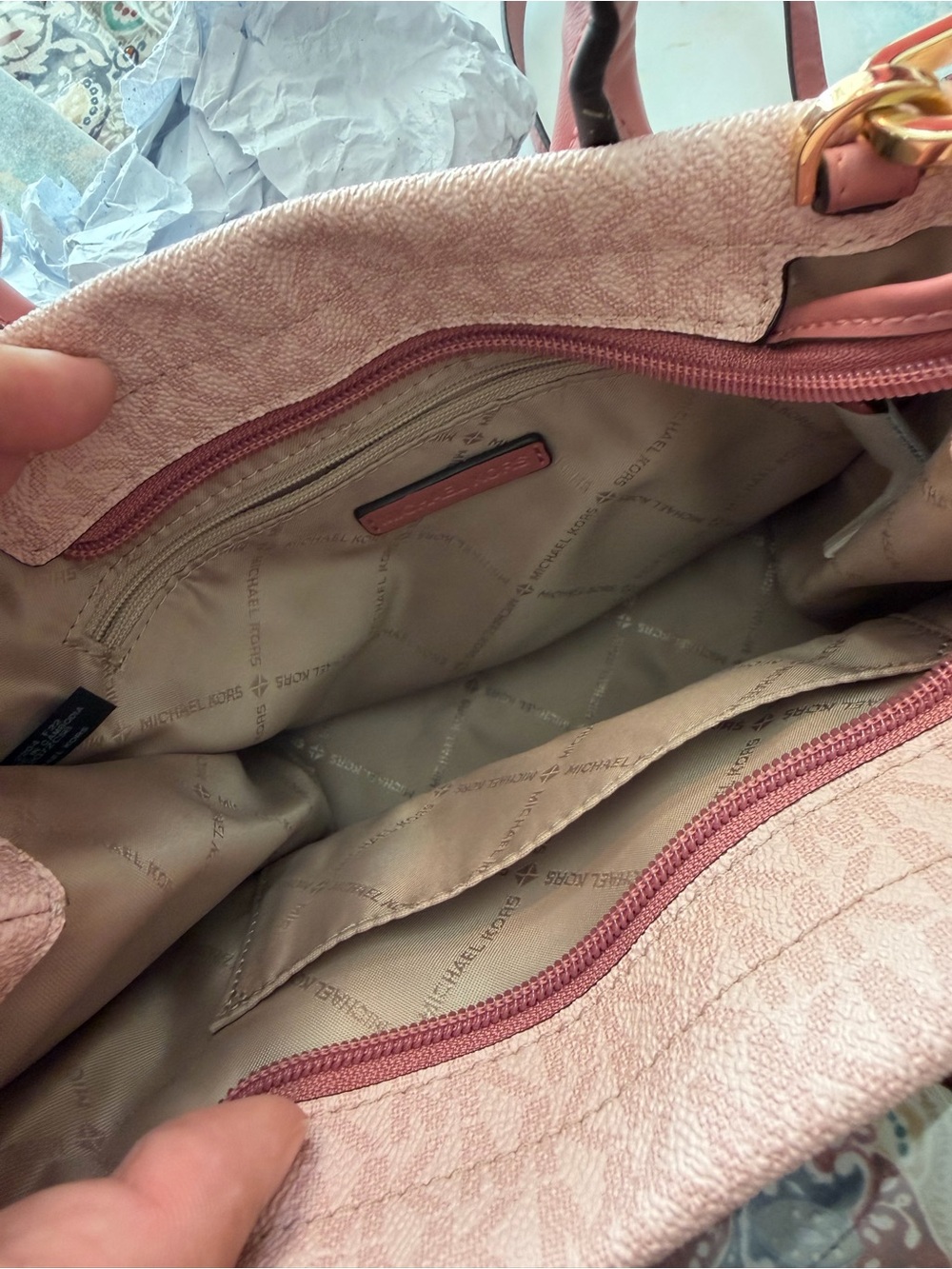 Michael Kors Blush Pink Canvas tote - Picture 9 of 10
